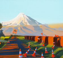 The Spectacle of Inebriated Road Cones Left Unsupervised (near Taranaki, New Zealand) | 70 x 113.5cm