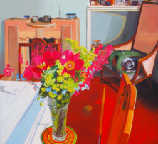 Vase of Flowers with Shooting Star Fragment | 74 x 74cm